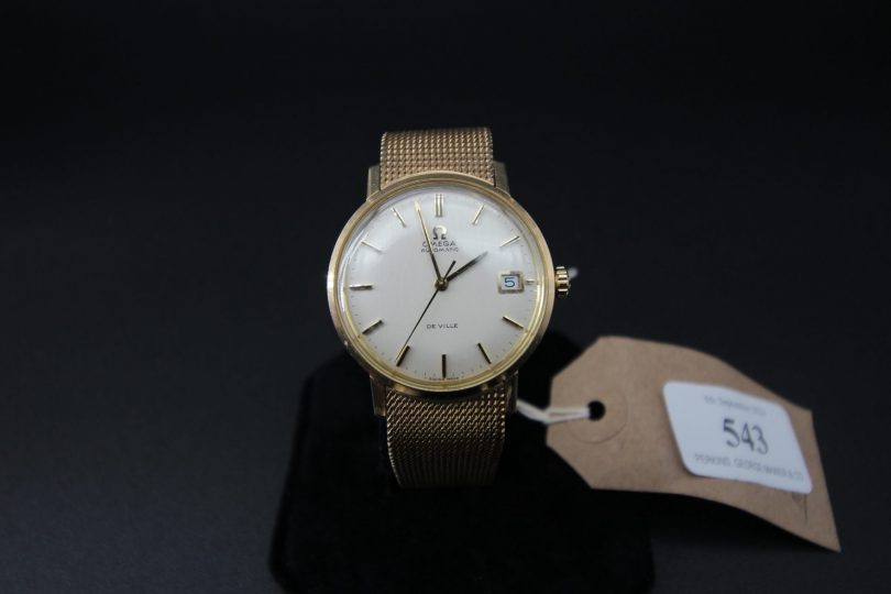 Lot 543 – Omega Automatic De Ville 9ct Gold Watch