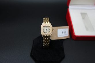 Lot 545 – Cartier 18ct Yellow Gold Panthere Watch