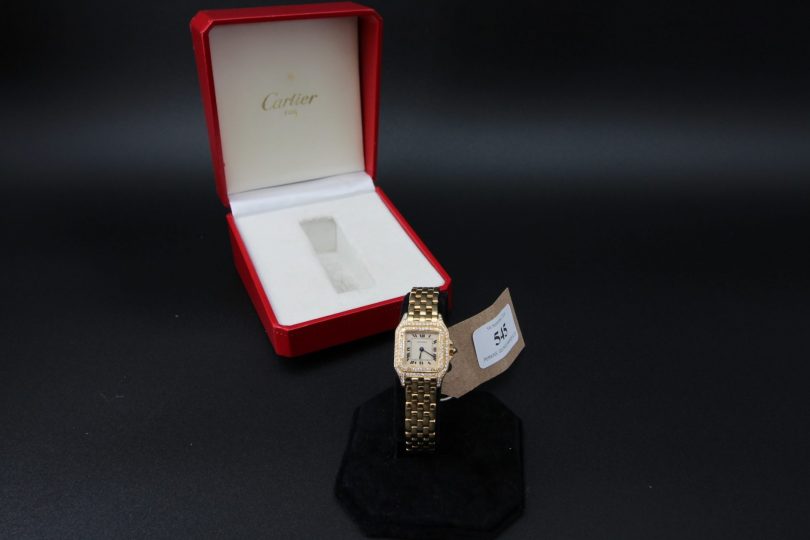 Lot 545 – Cartier 18ct Yellow Gold Panthere Watch