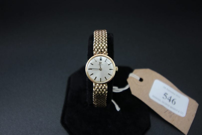 Lot 546 – Omega 9ct Yellow Gold Ladies Watch