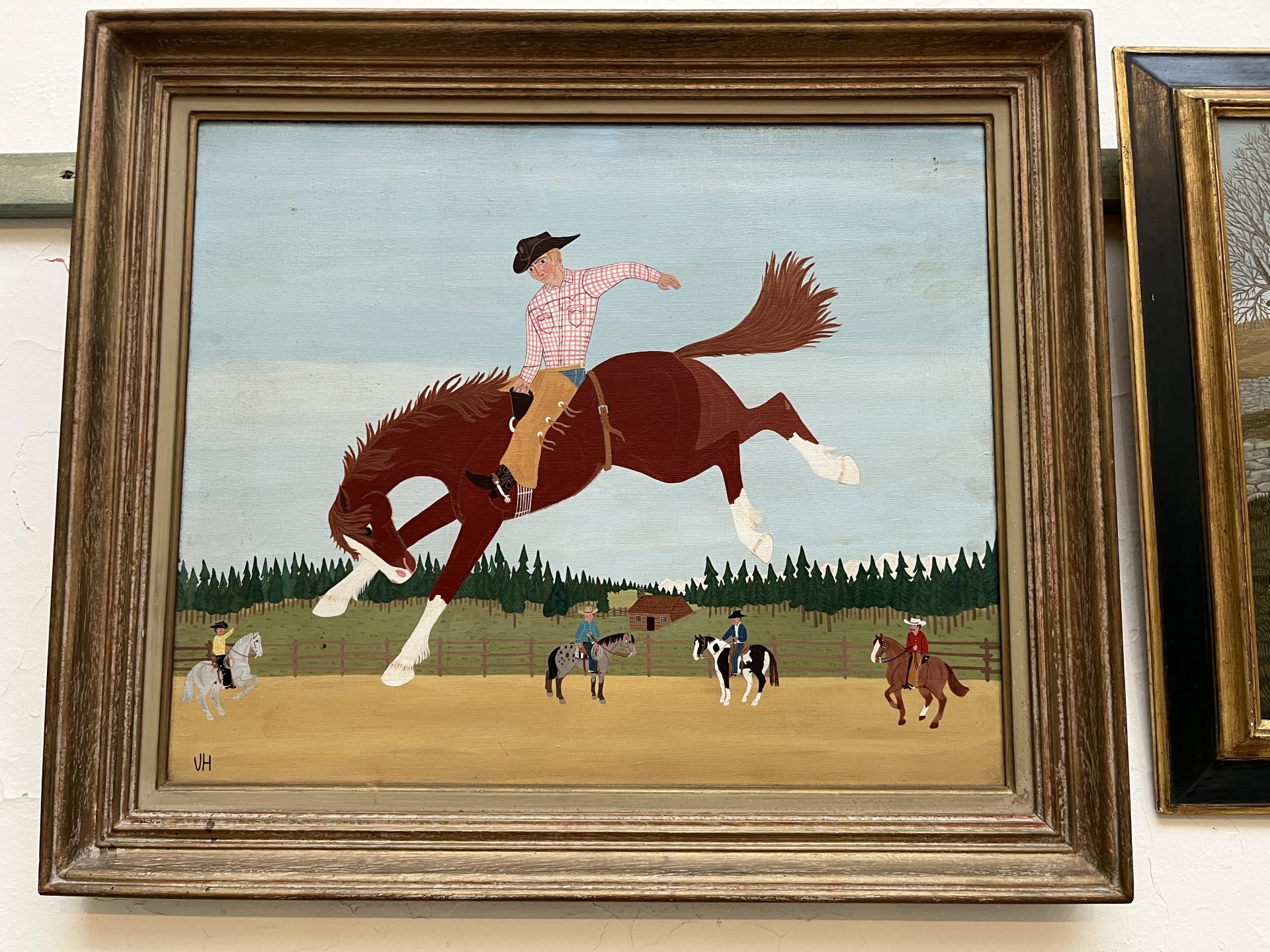 VH (1934-2010), Coverdale Stampede, oil on canvas